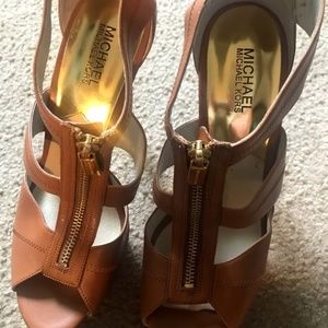 Leather Tan MK Heels